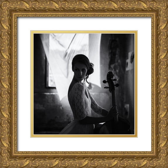 Schleicher-Schwarz, Roswitha 20x20 Gold Ornate Wood Framed with Double Matting Museum Art Print Titled - Say Something