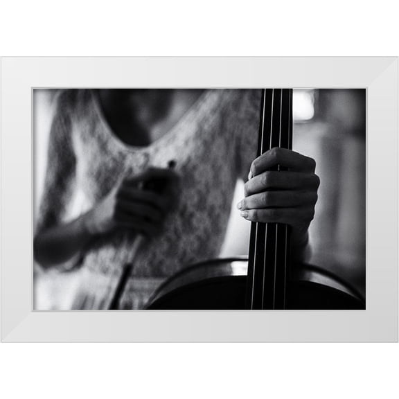 Schleicher-Schwarz, Roswitha 24x17 White Modern Wood Framed Museum Art Print Titled - Break For The Cello
