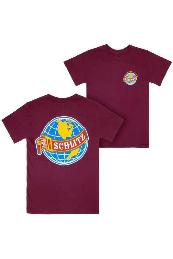 World Logo Red Front and Back Print T-Shirt-4XLarge