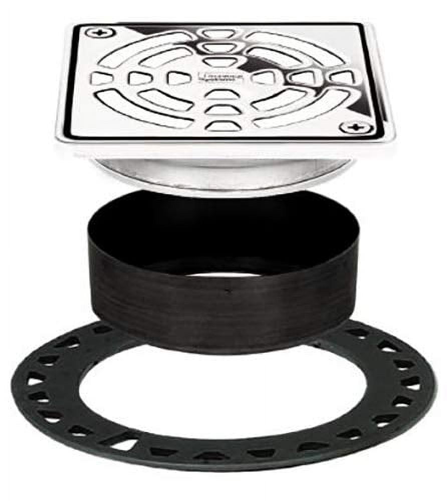 Schluter Kerdi Drain Grate 4" Classic Square Chrome Finish