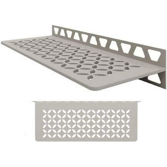 Schluter Systems Wall Shelf-W - Floral Design - Greige - (SWS1D5TSBG) Kerdi-Line Shower Acessory
