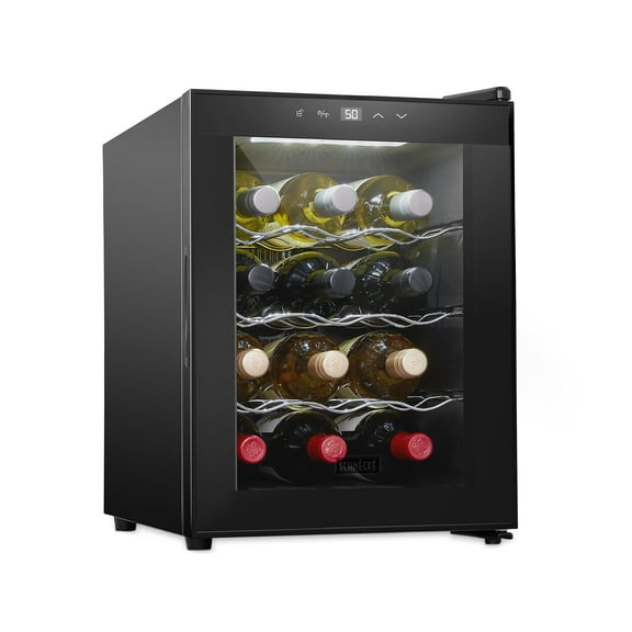 Schmécké 12-Bottle Freestanding Wine Cooler with Digital Temp & LED Lighting