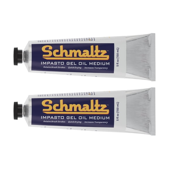 Schmaltz Artist Oil Impasto Gel Medium 150mL Tube - Quick Drying Impasto Gel to Increase Shine & Volume and Improve Transparency & Gloss - 2 Pack
