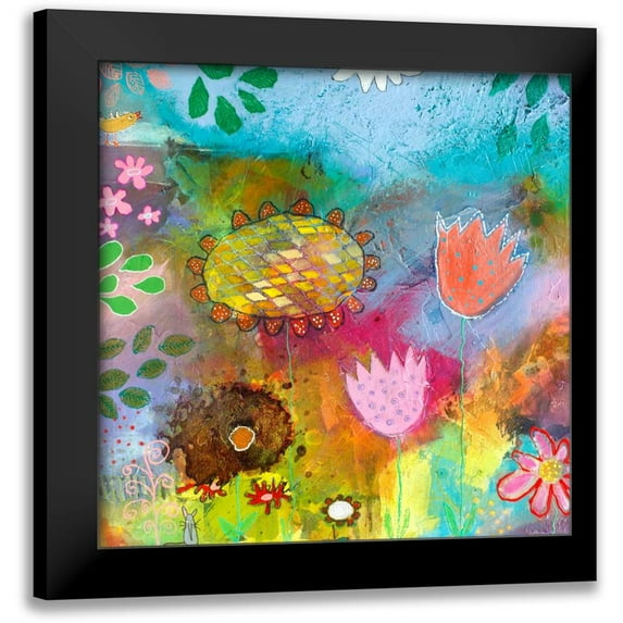 Schmalzl, Franziska 20x20 Black Modern Framed Museum Art Print Titled - Goldkehlchen Teil I