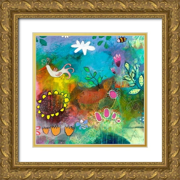 Schmalzl, Franziska 20x20 Gold Ornate Wood Framed with Double Matting Museum Art Print Titled - Goldkehlchen Teil II
