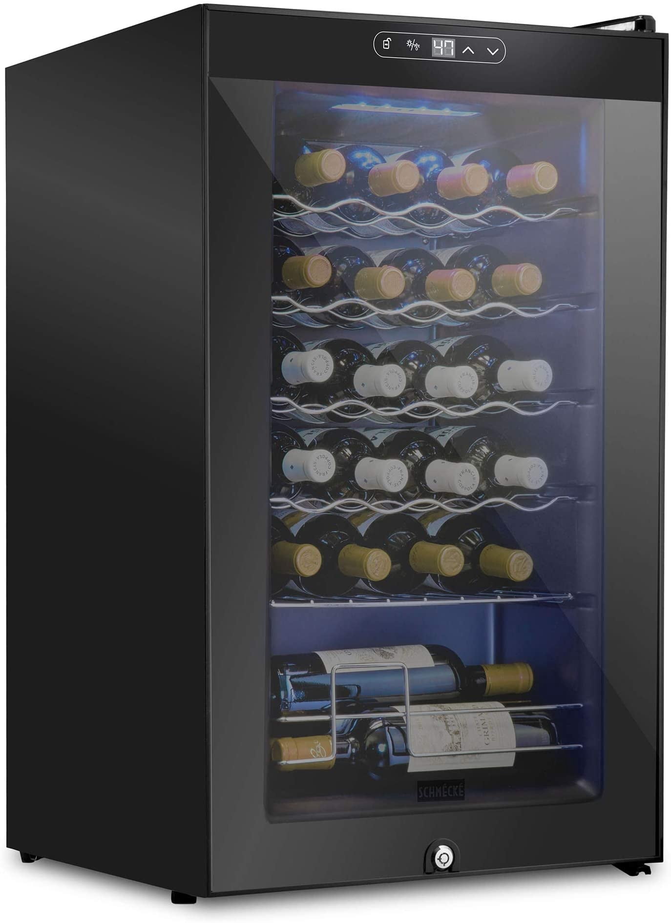 Schmecke 24-Bottle Wine Cellar with Double-Paned Thermopane Glass & Digital Temperature Control