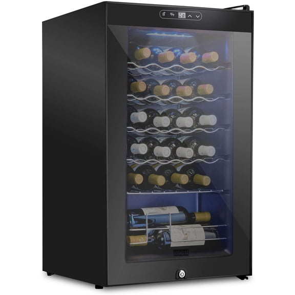 Schmecke 24-Bottle Wine Cellar with Double-Paned Thermopane Glass & Digital Temperature Control