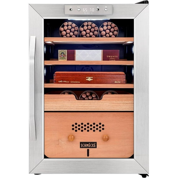 Schmecke 300 Cigar Humidor Cabinet with 3 in 1 Precise Cooling, Heating & Humidity Control