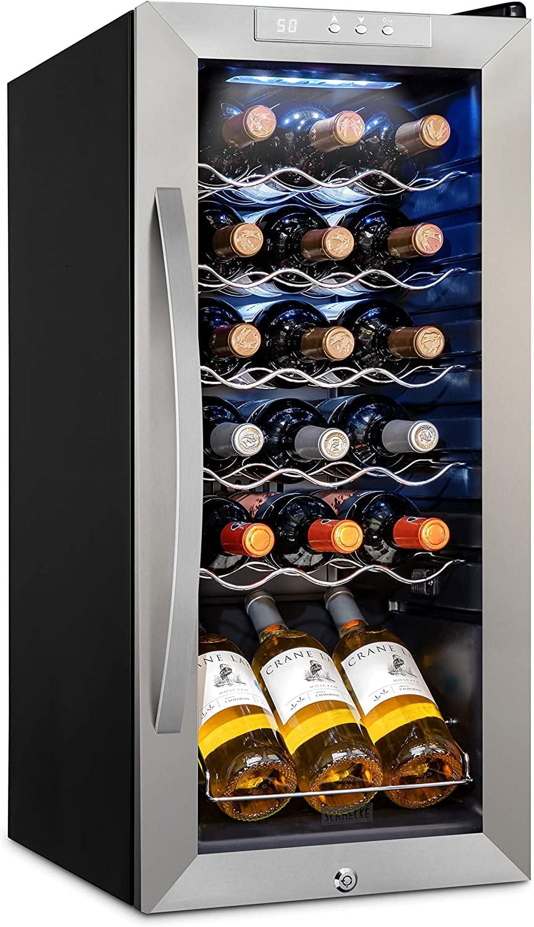 Schmecke 18 Bottle Wine Cooler - Compact Wine Fridge with Temperature Control