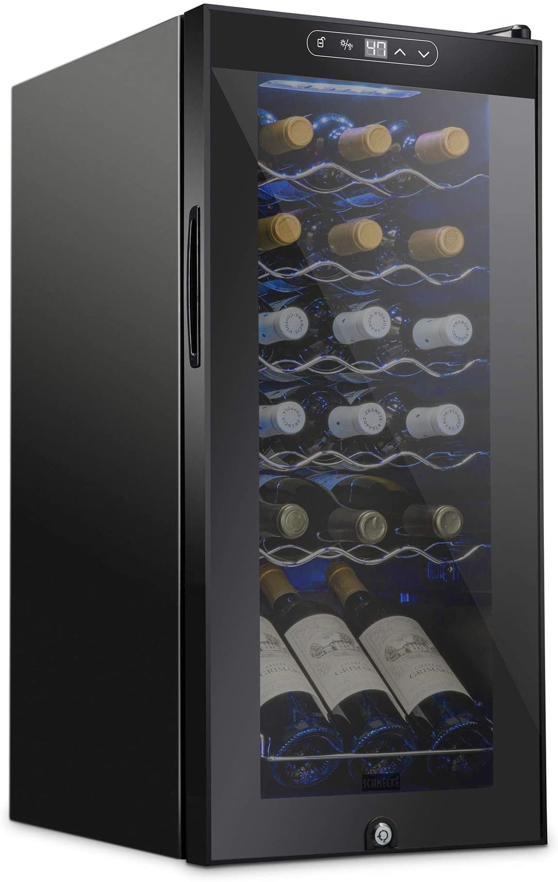 Schmecke 18 Bottle Wine Cooler - Freestanding, Glass Door, Compact Wine Storage