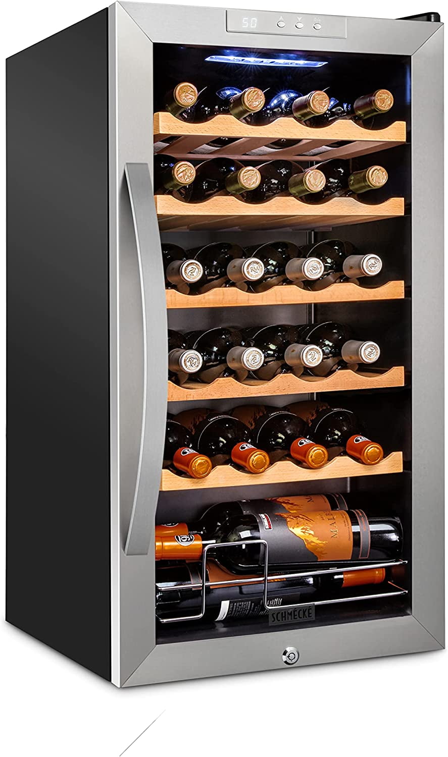 Schmecke Wine Fridge, Freestanding Wine Refrigerator, 24 Bottle Wine