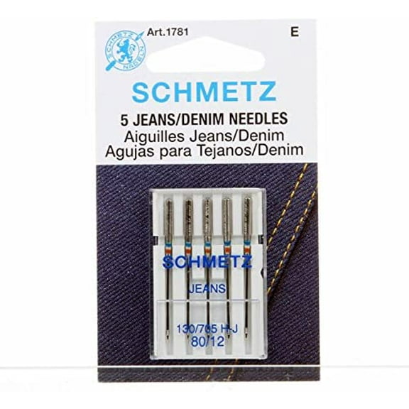 Schmetz Denim Jeans Sewing Machine Needles System 130/705 Package of 5