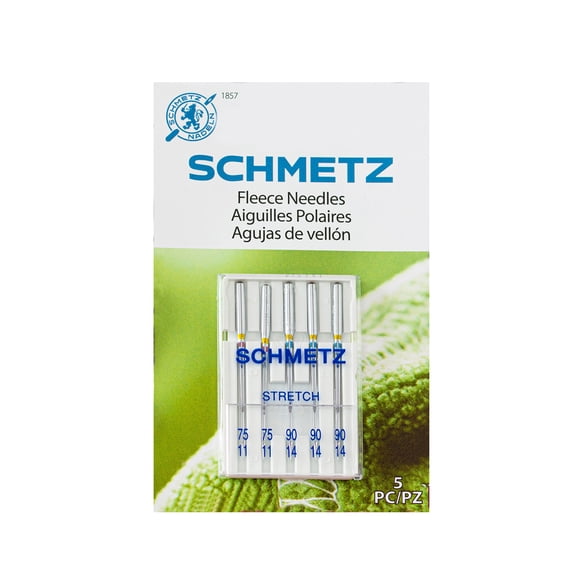 Schmetz Fleece Sewing Machine Needles - Size 75/11, 90/14, 5 Count