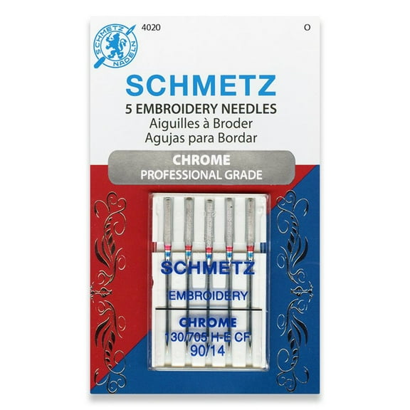 Schmetz Needle Chrome Embroidery Sz 90/14 5Pc (Pack Of 5)