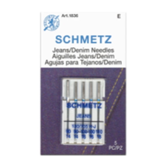 Schmetz Denim And Jean Point Sewing Machine Needle Combo Pack Size 14, 16 & 18.