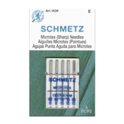 Schmetz Microtex Sharp Sewing Machine Needles - Size 60/8, 70/10, 80/12, 5 Count