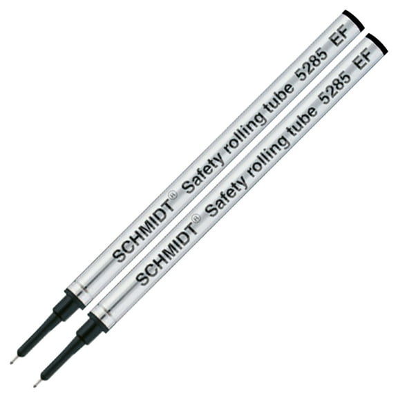 Schmidt 5285 Safety Rolling Tube Needle Refill - Black Ink, Extra Fine Point 0.5mm, 2 Pack (SC58115)