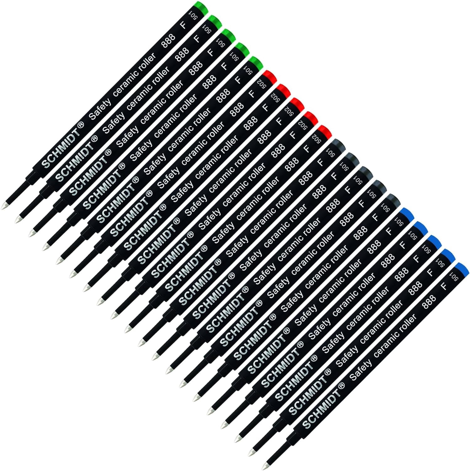 Schmidt 888 Safety Ceramic Rollerball Refill Black, Blue, Green
