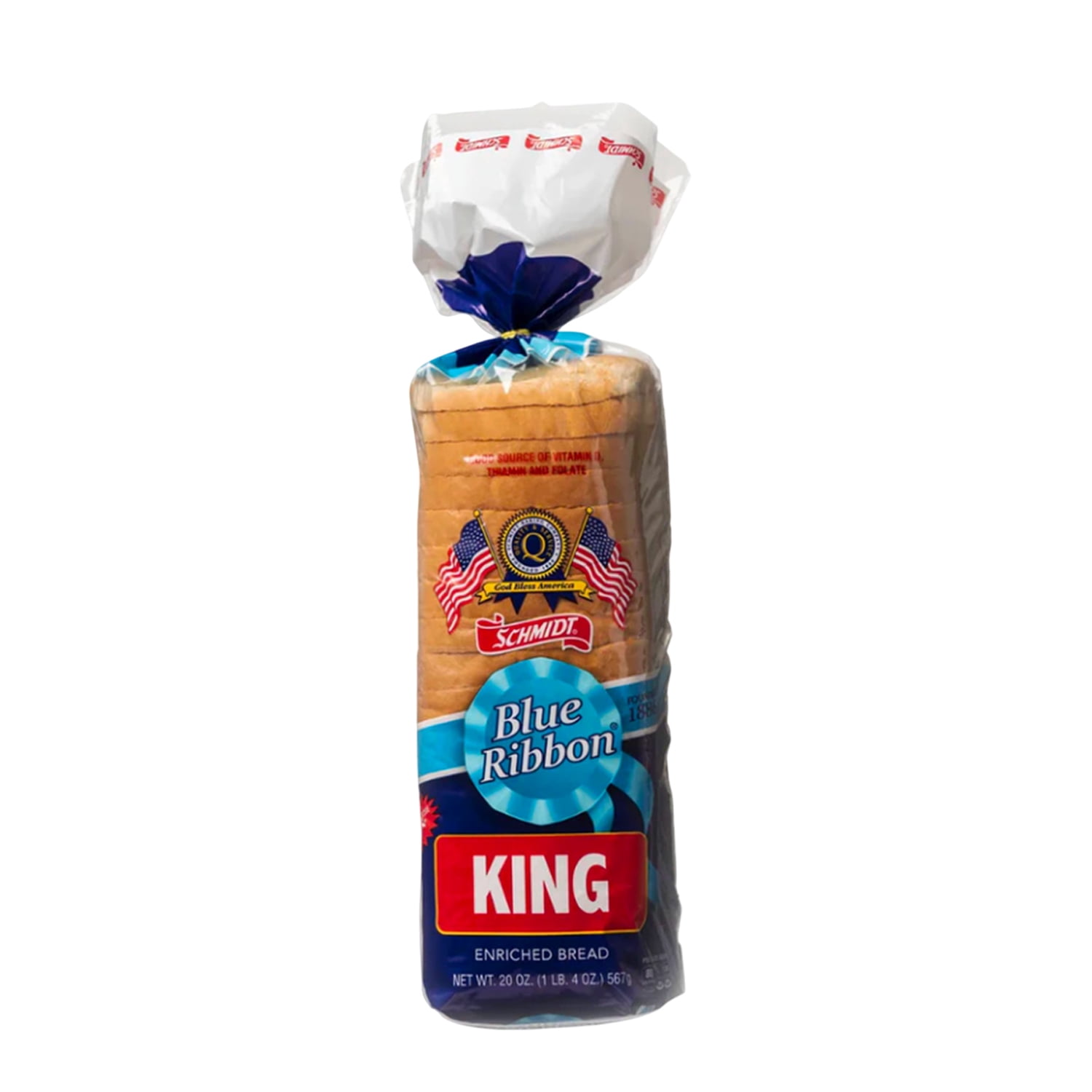 Schmidt Blue Ribbon King Bread, Regular, 20 oz, Fresh White Enriched Loaf