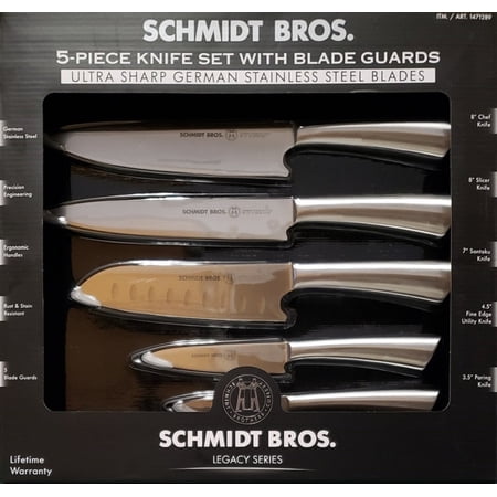Schmidt Bros. Legacy Series, 5 Pc Ultra Sharp Knife Set + Blade Guards
