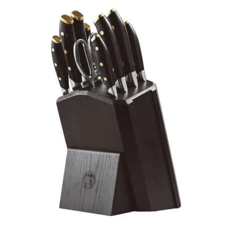 Farberware 12-Piece Black with Brass Kitchen Knife Set