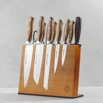 Schmidt Brothers® Cutlery 14-Piece Acacia Series Forged Stainless Steel Knife Block Set with Acacia Wood Handles