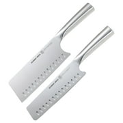 Schmidt Brothers  Cutlery Cleaver & Nakiri 2 Piece Set with German Stainless-Steel Blades