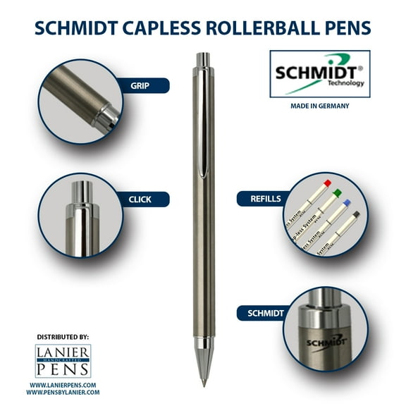 Schmidt Capless Rollerball Pen - Stainless Steel