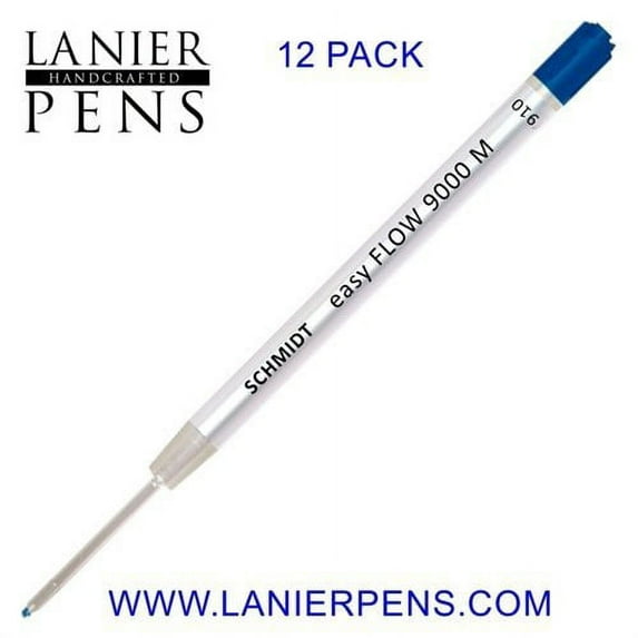 Schmidt Easy Flow 9000 Hybrid Ballpoint Refill - Blue, Medium, 12 Pack