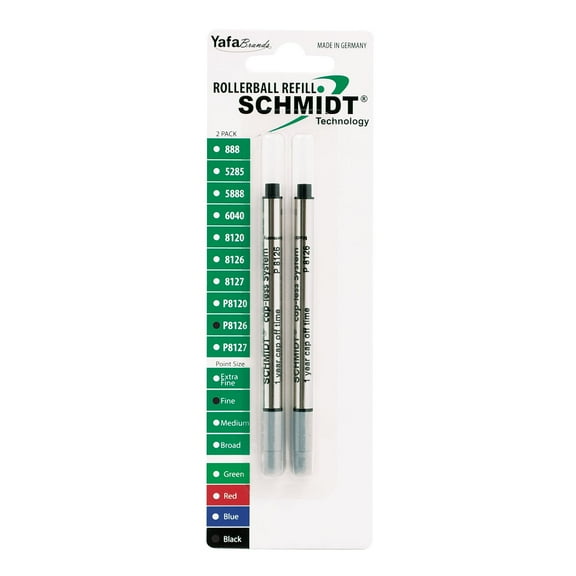 Schmidt Ink Schmidt 8126 Rollerball Short Capless Refill Fine Black 2 Pack (SC58119)