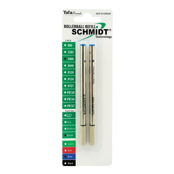 Schmidt Ink Schmidt 888 Safety Ceramic Rollerball Metal Tube Refill Fits Universal Pens Broad Blue 2
