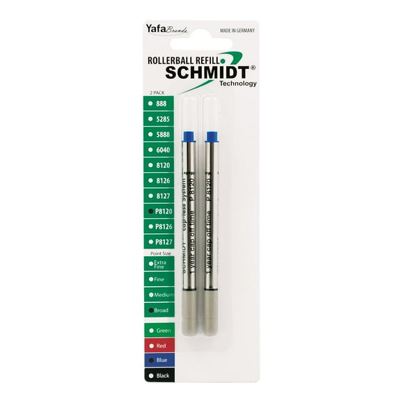 Schmidt P8120 Short Capless Rollerball Refill Broad Blue 2 Pack (SC58134)