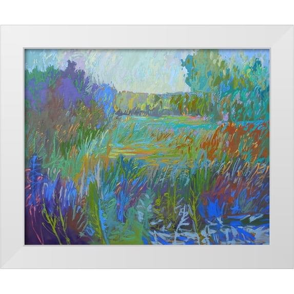 Schmidt, Jane 24x20 White Modern Wood Framed Museum Art Print Titled - Color Field No. 67
