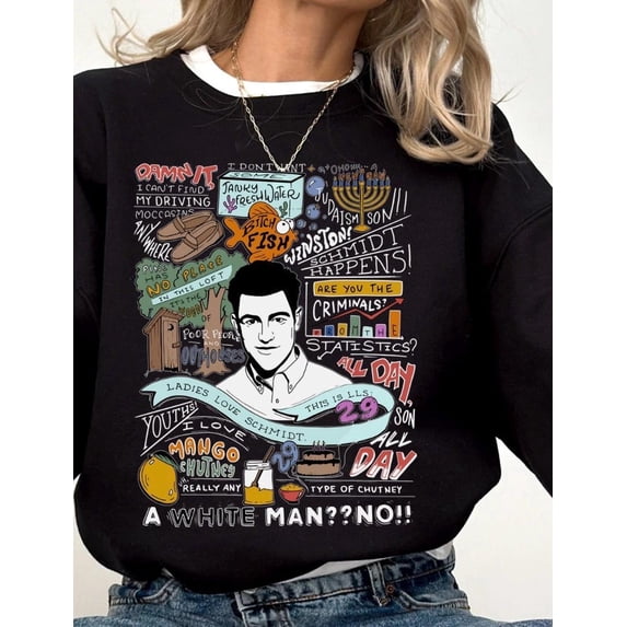 Schmidt New Girl Best Quotes FUNNY Sweatshirt, Navy color, size 5XL