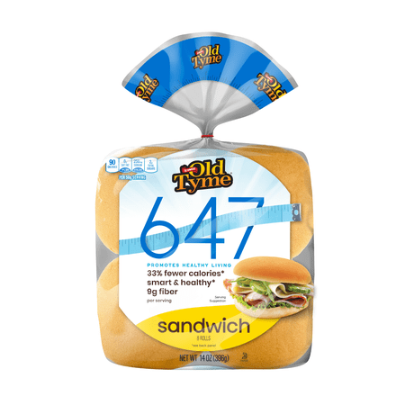 Schmidt Old Tyme 647 Soft Sandwich Rolls, 33% Fewer Calories, 8 Count