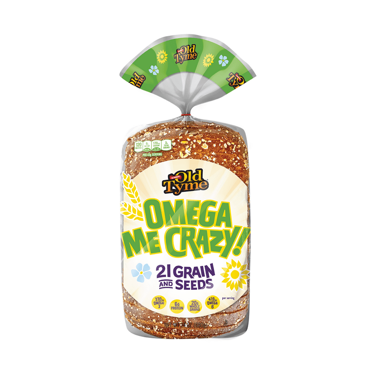 Schmidt Old Tyme Omega Me Crazy! 21 Grain & Seed Bread, 24
