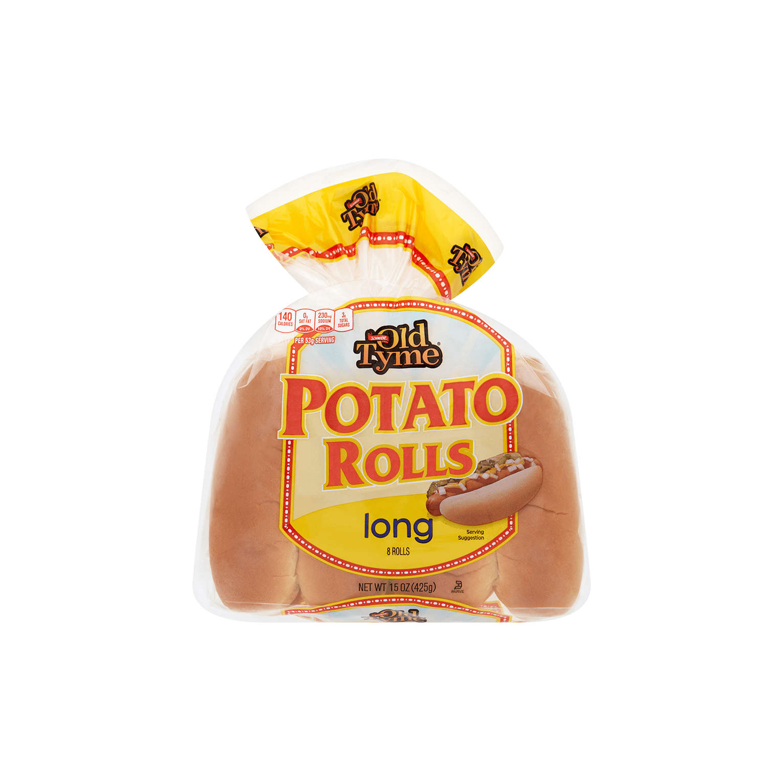 Schmidt Old Tyme Potato Long Hot Dog Rolls, 8 Count, 15 oz