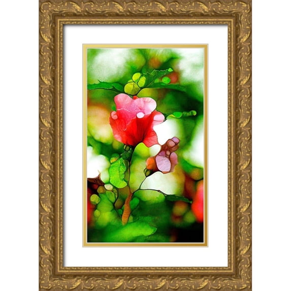 Schmidt, Renate M. 16x24 Gold Ornate Wood Framed with Double Matting Museum Art Print Titled - Malvenblute