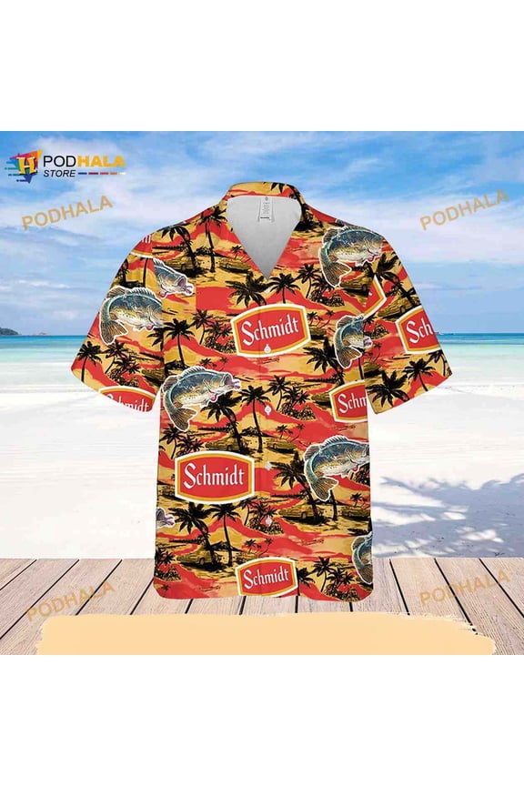 Schmidt Sea Island Pattern Hawaiian Shirt, Aloha Shirt For Beer Lovers