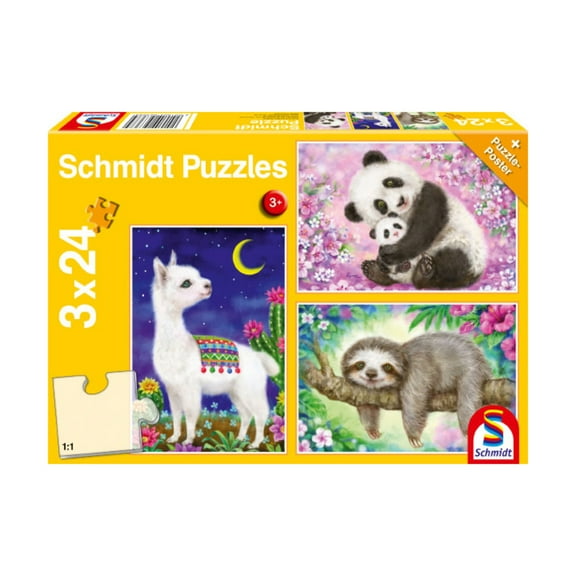 Schmidt Spiele 3x24 - Panda, Llama, Sloth New