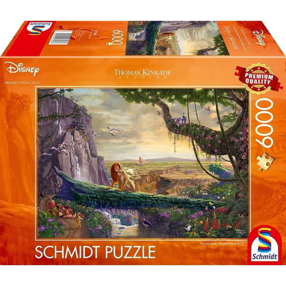 Schmidt Spiele 57396 Thomas Kinkade, Disney, The Lion King, Return to Pride Rock, 6000 Piece Puzzle