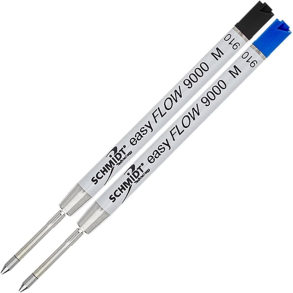 Schmidt easyFLOW9000 Black, Blue, Ballpoint Refill, Medium Tip 1.0mm - Pack of 2