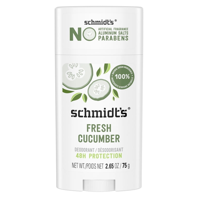 Schmidt's Fresh Cucumber Natural Deodorant, Aluminum Free, Vegan