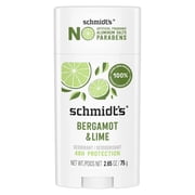 Schmidts Bergamot & Lime Aluminum-Free Vegan Deodorant, 2.65 oz