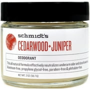 Schmidts Natural Deodorant Jar Cedarwood Juniper Jar 2 oz - Pack of 2