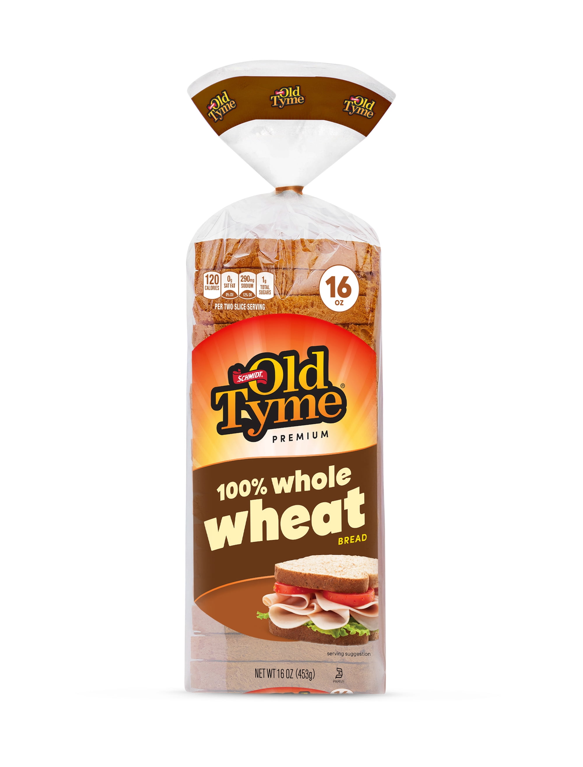 Schmidt's Old Tyme 100% Whole Wheat Bread, 16 oz, Fresh Bakery, Shelf-Stable