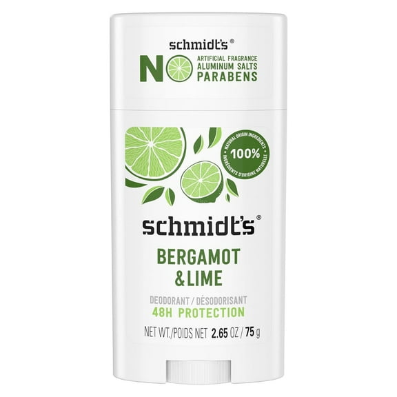Schmidts Signature Natural Deodorant, Bergamot and Lime, 2.65 Oz, 2 Pack