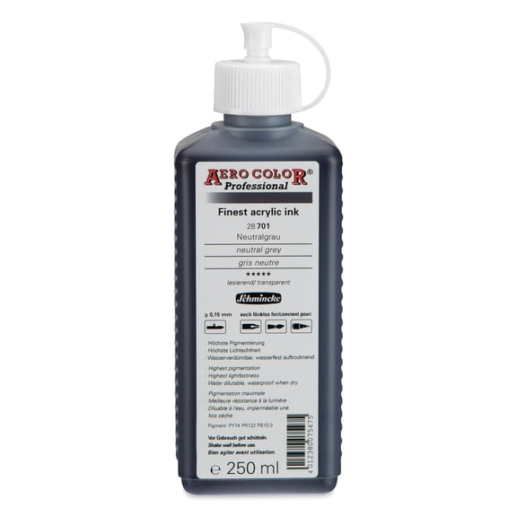 Schmincke Aero Color Professional Airbrush Color - 250 ml, Neutral Gray