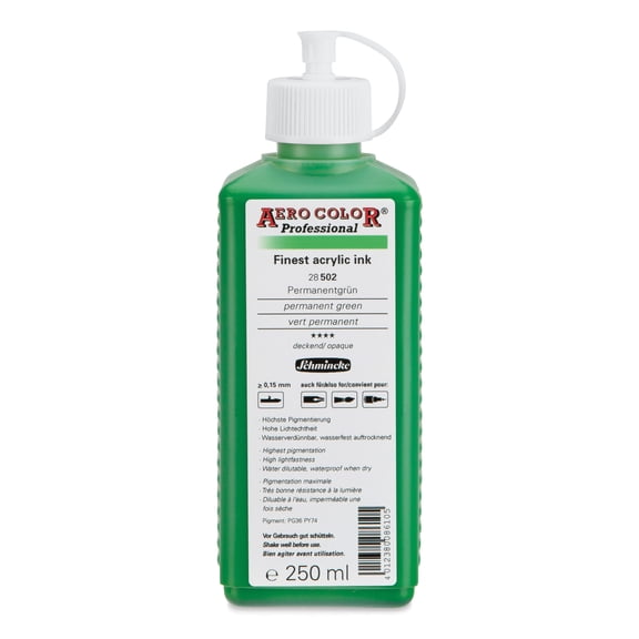 Schmincke Aero Color Professional Airbrush Color - 250 ml, Permanent Green