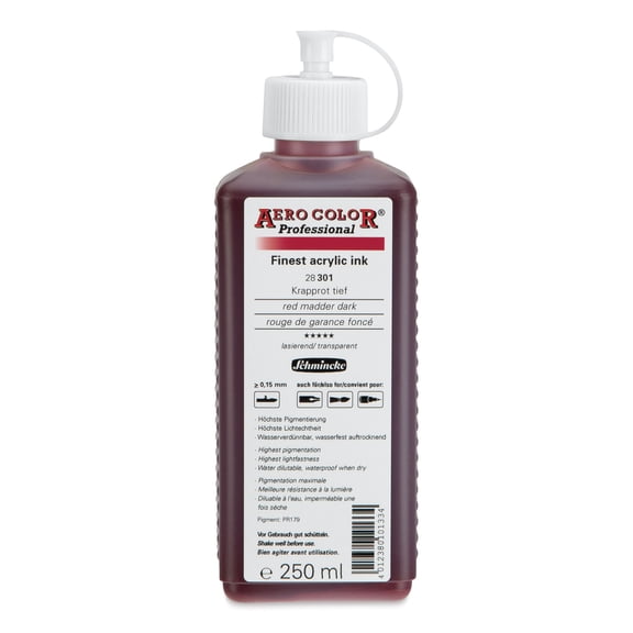 Schmincke Aero Color Professional Airbrush Color - 250 ml, Red Madder Dark